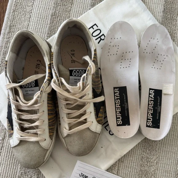 Golden Goose Zebra Stripe Sneakers with Black Star Superstars - Picture 5 of 7